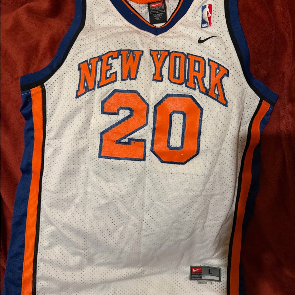 Nike Vintage White and Orange Team Jersey